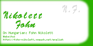 nikolett fohn business card